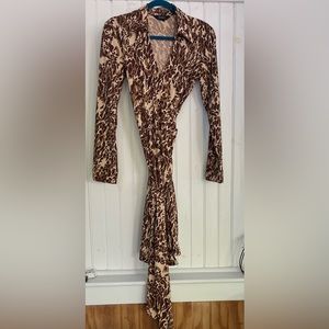 Express wrap dress-knees length polyester